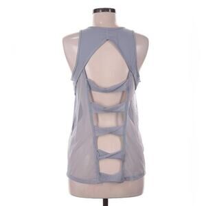 UEC VICTORIA’S SPORT GREY SHEER MESH TWIST SLEEVELESS TANK TOP SZ XS